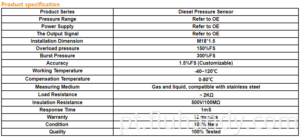 HM5700J Diesel Engine Rail Pressure Sensor